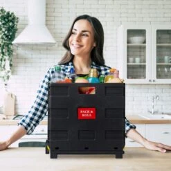 Relaxdays Einkaufstrolley Klappbar, Bis 35kg, Schwarz / Gelb -Eastpak Shop 037770c83dc0851a05db1d5a9e200f5fa3defde0 einkaufstrolley relaxdays klappbar