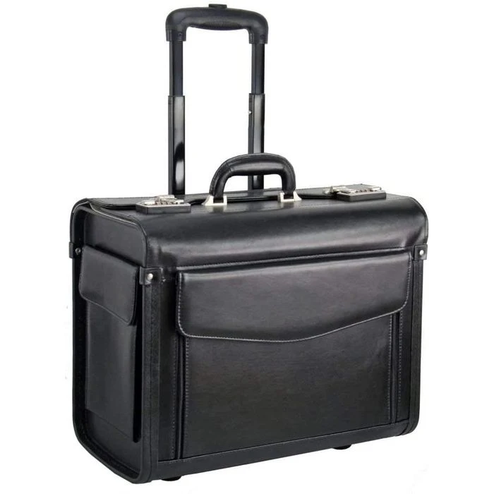 Dermata Pilotenkoffer 1340, Trolley, Echt Leder, Mit Laptopfach, Schwarz 3 Dermata Pilotenkoffer 1340, Trolley, Echt Leder, Mit Laptopfach, Schwarz