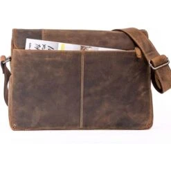 Almadih Umhängetasche Dylan, Echt Leder, 37 X 27 X 8cm, Braun Vintage -Eastpak Shop 086e9fd191f7918d11b77ae5afc60252aeb50db1 umhaengetasche almadih dylan