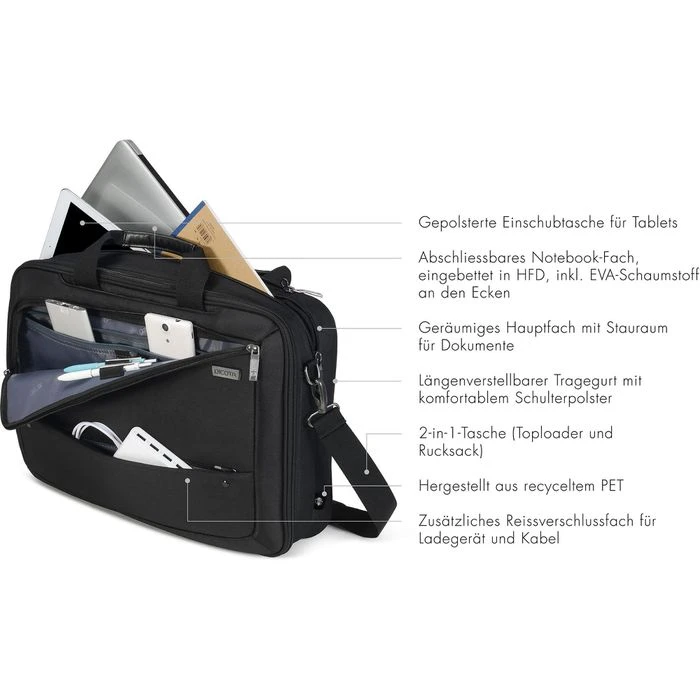Dicota Laptoptasche Eco Top Traveller Dual Select, D31645-RPET, Bis 15,6 Zoll / 39,6 Cm Laptops Recyceltes PET 8 Dicota Laptoptasche Eco Top Traveller Dual Select, D31645-RPET, Bis 15,6 Zoll / 39,6 Cm Laptops Recyceltes PET – Bild 6