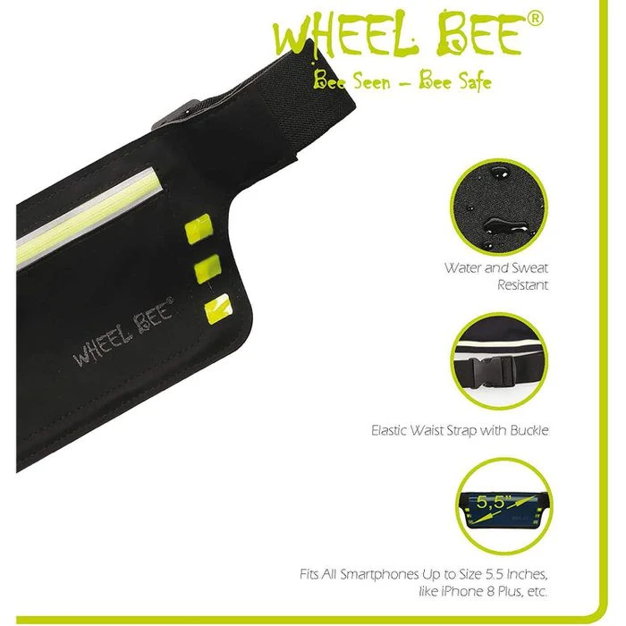 Wheel-Bee Gürteltasche Night Runner, Mit LED-Licht, Schwarz, 0,5 Liter, Breite 24cm, Neopren 5 Wheel-Bee Gürteltasche Night Runner, Mit LED-Licht, Schwarz, 0,5 Liter, Breite 24cm, Neopren – Bild 3