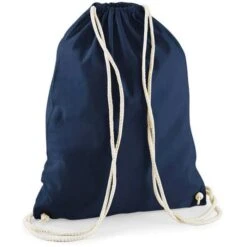 Westford Mill Westford-Mill Stoffbeutel W110 Cotton Gymsac, Mit Kordelzug, French Navy, Baumwolle, 37 X 46cm
