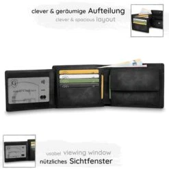 GenTo Geldbörse Manhattan, Kunstleder, Herren, RFID Schutz, Münzfach, Druckknopf, Schwarz -Eastpak Shop 1a8df19a1fb8fce85665f6c823e7847ebe0897f3 geldboerse gento manhattan kunstleder