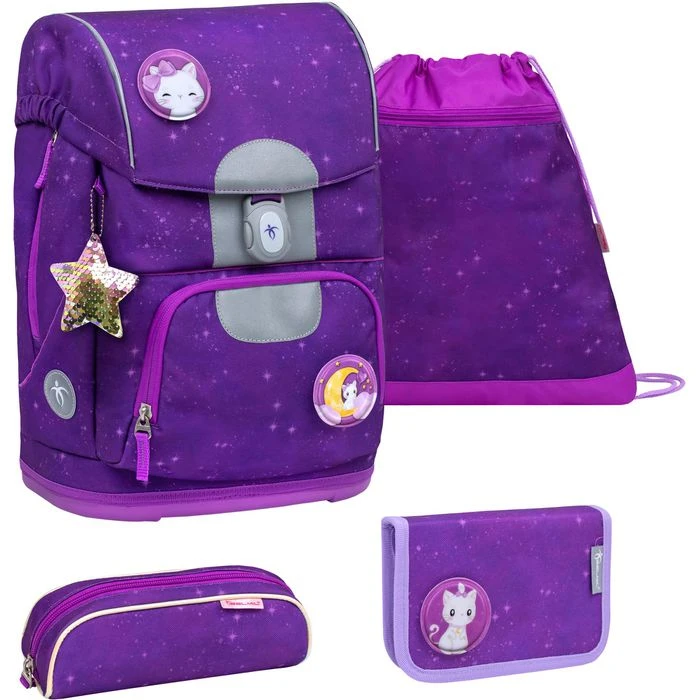 Belmil Schulranzen Motion Purple Sky 405-74/S, Für Mädchen, Lila, 5-teiliges Set 3 Belmil Schulranzen Motion Purple Sky 405-74/S, Für Mädchen, Lila, 5-teiliges Set