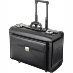 Alassio Pilotenkoffer Silvana 92301, Trolley, Kunstleder, Mit Laptopfach, Schwarz