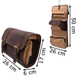 Menzo Kulturbeutel, 4 Liter, Breite 26cm, Echt Leder, Marone -Eastpak Shop 257a4005cda94b308339d42988687ee50e1b7717 kulturbeutel menzo