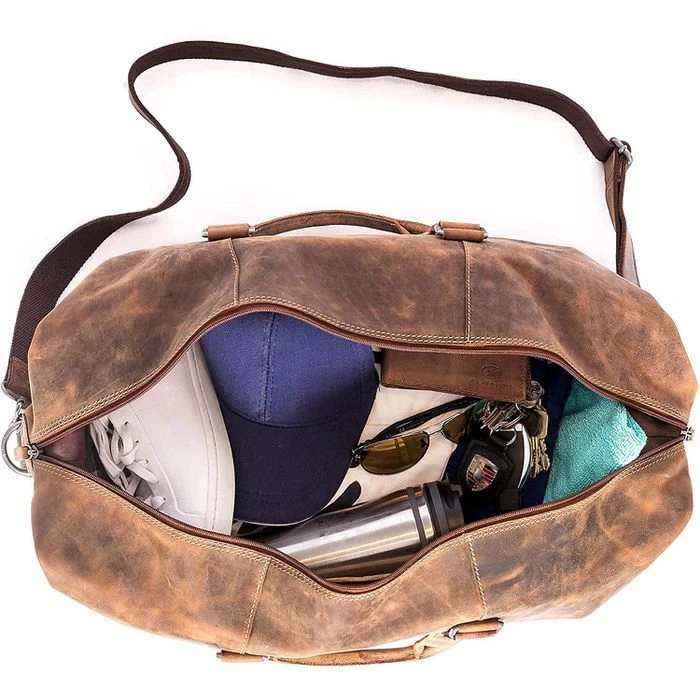 Almadih Reisetasche Kane, Echt Leder, Braun Vintage, 19 Liter, 50cm, Größe S 4 Almadih Reisetasche Kane, Echt Leder, Braun Vintage, 19 Liter, 50cm, Größe S – Bild 2