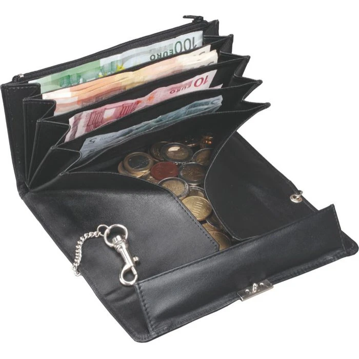 Alassio Kellnerbörse 42063, Schwarz, Echt Leder, 17,5 X 10cm, Klarsichtfach 4 Alassio Kellnerbörse 42063, Schwarz, Echt Leder, 17,5 X 10cm, Klarsichtfach – Bild 2