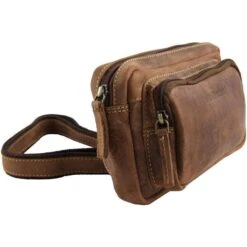 Greenburry Gürteltasche Vintage Antikbraun, 2 Liter, Breite 22cm, Echt Leder