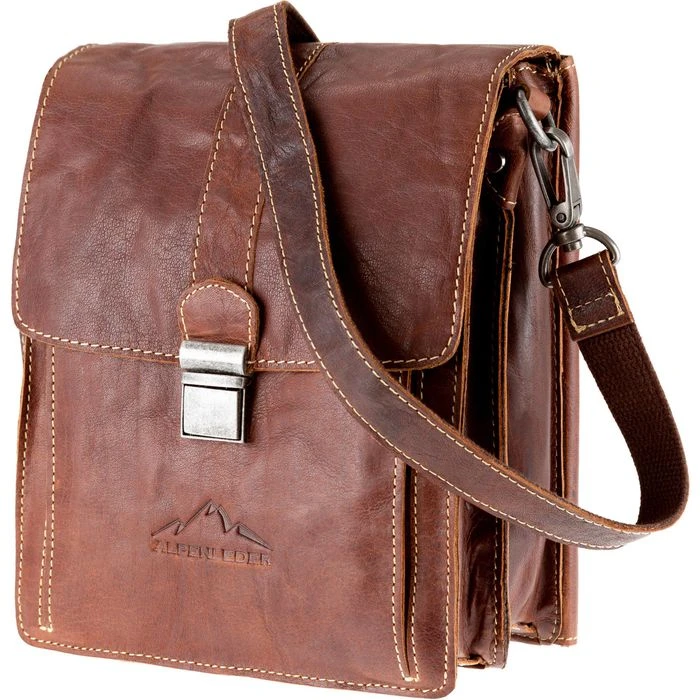 Alpenleder Umhängetasche Galileo, Echt Leder, 21 X 28 X 15cm, Brandy 3 Alpenleder Umhängetasche Galileo, Echt Leder, 21 X 28 X 15cm, Brandy