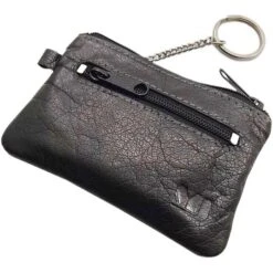 MJ-Design-Germany Schlüsseltasche 3032, Schwarz, Echt Büffelleder