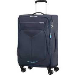 AmericanTourister Summerfunk Spinner, Weich Trolley 4 Rollen Blau 77L, 67,5cm Größe L Reisekoffer