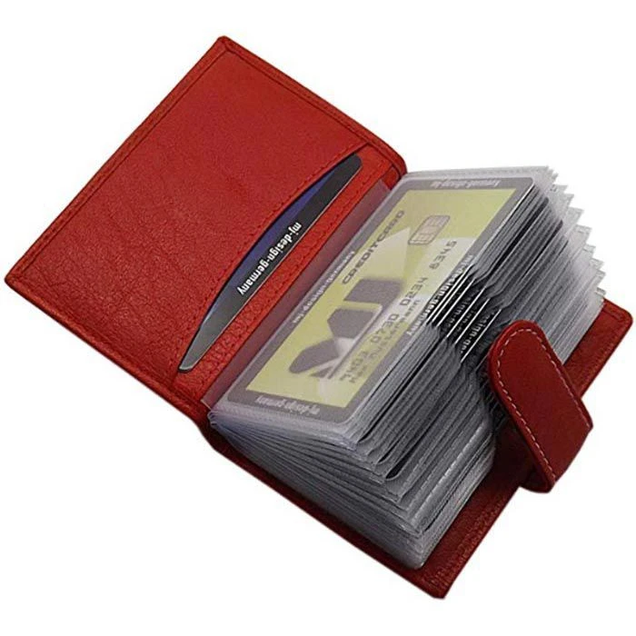 Myledershop Kreditkartenetui XXL 2127, Echt Leder, Weiße Kontrastnaht, Rot 4 Myledershop Kreditkartenetui XXL 2127, Echt Leder, Weiße Kontrastnaht, Rot – Bild 2