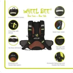 Wheel-Bee Rucksack Bike Stelvio, Mit LED-Licht, Schwarz, Laptopfach, Polyester, 18L, 46cm -Eastpak Shop 460ddd1fe670f3e78c1e8848d4dfdf9bf870f796 rucksack wheel bee bike stelvio mit led licht