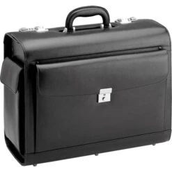 D&N Pilotenkoffer Business & Travel, 2687, Spaltleder, Schwarz, 33L