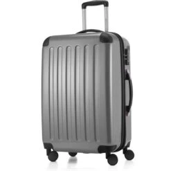 Hauptstadtkoffer Reisekoffer Alex 8278, Hartschale, Trolley 4 Rollen, Silber, 74 Liter, 65cm, Größe L