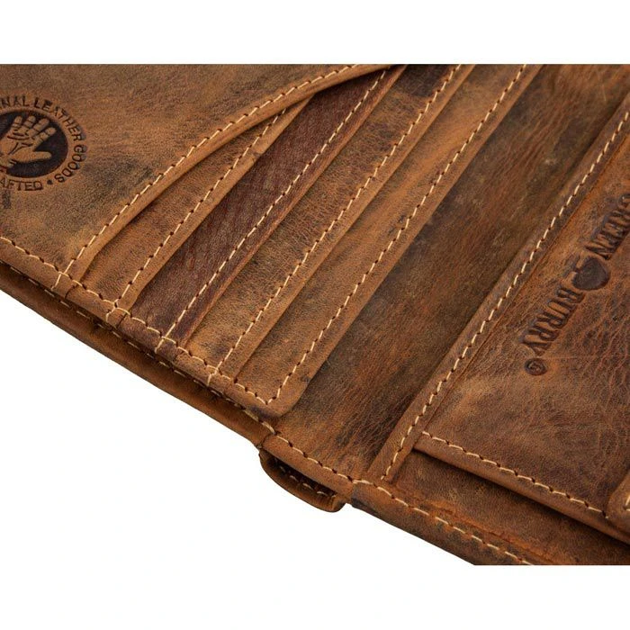 Greenburry Geldbörse Vintage 1701-25, Echt Leder, Herren, Münzfach, Druckknopf, Braun 7 Greenburry Geldbörse Vintage 1701-25, Echt Leder, Herren, Münzfach, Druckknopf, Braun – Bild 5