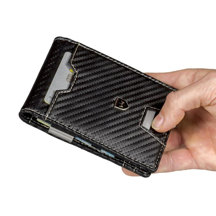 Kronenschein Geldbörse GKM-02C, Kunstleder, Carbon, Slim Wallet Herren RFID Schutz Kompaktes Münzfach 6 Kronenschein Geldbörse GKM-02C, Kunstleder, Carbon, Slim Wallet Herren RFID Schutz Kompaktes Münzfach – Bild 4