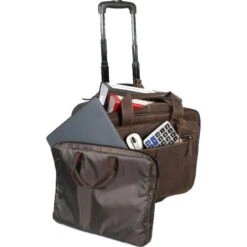 Alternative view of Alpenleder Business-Trolley Denver SW1009-K, Echtes Leder, Mit Laptopfach, Coffee