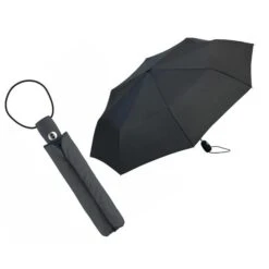 Fare Regenschirm AOC-Mini, Taschenschirm, Schwarz, Auf-Zu-Automatik, Länge Geschlossen 28cm