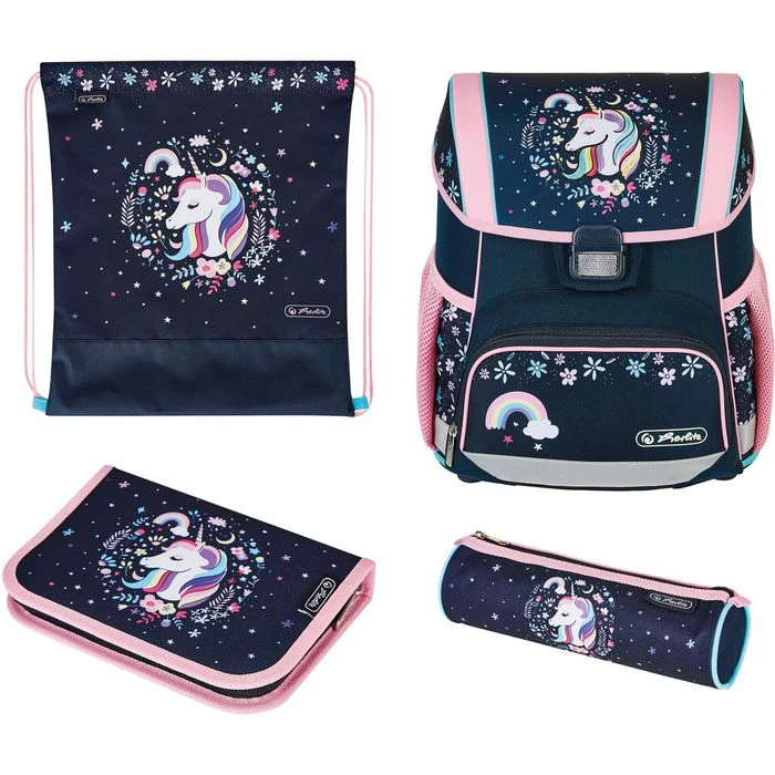 Herlitz Schulranzen Loop Plus Unicorn, 50037377, Für Mädchen, Blau / Rosa, 4-teiliges Set 3 Herlitz Schulranzen Loop Plus Unicorn, 50037377, Für Mädchen, Blau / Rosa, 4-teiliges Set