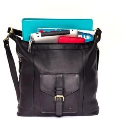Alternative view of Almadih Umhängetasche Sara, Damen, Echt Leder, 35 X 29 X 8cm, Schwarz