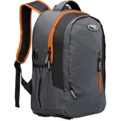 Monzana Rucksack 107620, Grau / Orange, Laptopfach, Polyester, 34L, 48cm