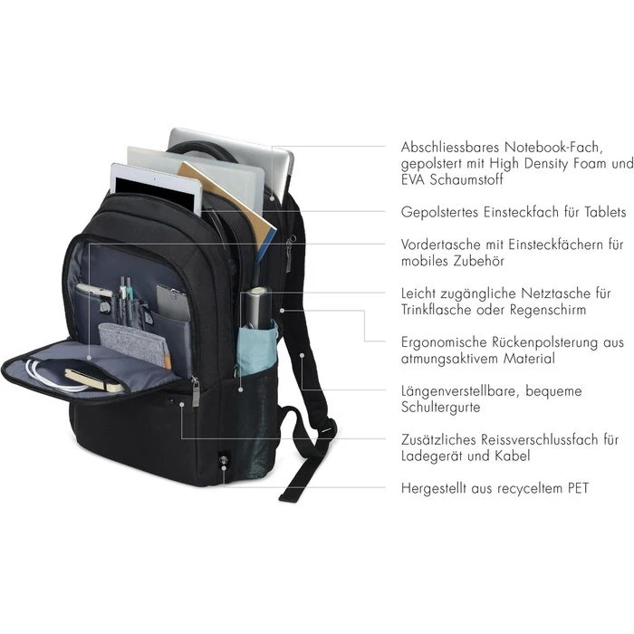 Dicota Laptop-Rucksack Eco Backpack Select, D31636-RPET, Bis 15,6 Zoll / 39,6 Cm, Recyceltes PET 8 Dicota Laptop-Rucksack Eco Backpack Select, D31636-RPET, Bis 15,6 Zoll / 39,6 Cm, Recyceltes PET – Bild 6