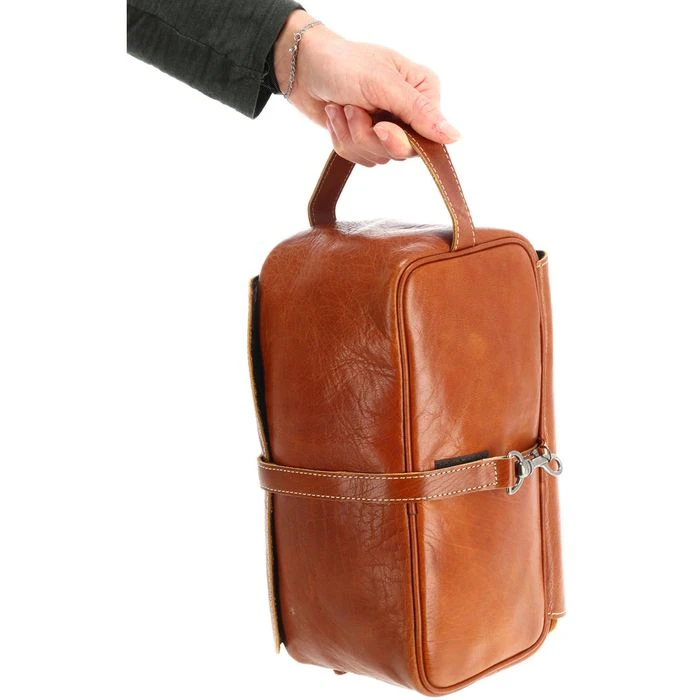 Alpenleder Kulturbeutel Roll Up, 7,5 Liter, Breite 28cm, Echt Leder, Cognac 10 Alpenleder Kulturbeutel Roll Up, 7,5 Liter, Breite 28cm, Echt Leder, Cognac – Bild 8