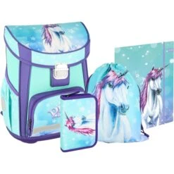 Spirit Schulranzen Vision Little Dream TTS 409135, Für Mädchen, Türkis / Lila, 4-teiliges Set