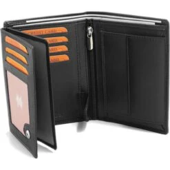 FaVolmer Geldbörse Phoenix 3, Echt Leder, Herren, Münzfach, Druckknopf, Schwarz