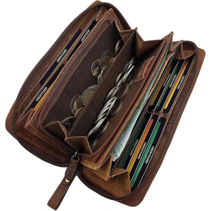 Böttcher-AG Geldbörse 1046, Echt Leder, Damen RFID Schutz Münzfach Reißverschluss Cognac 6 Böttcher-AG Geldbörse 1046, Echt Leder, Damen RFID Schutz Münzfach Reißverschluss Cognac – Bild 4