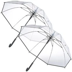 Böttcher-AG Regenschirm Carlo Milano, Transparent, Öffnungsautomatik, Ø 100cm, Länge 84cm, 2er Set