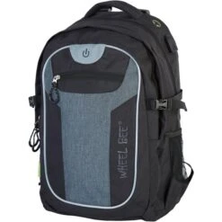 Wheel-Bee Rucksack Revolution, Mit LED-Licht, Schwarz / Grau, Laptopfach, Polyester, 30L, 46cm