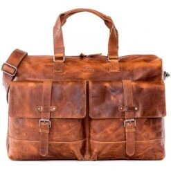 Almadih Reisetasche Kane, Echt Leder, Braun Deluxe, 19 Liter, 50cm, Größe S -Eastpak Shop 90d51968d47f717f28fd8f63be5932e12e24a05e reisetasche almadih kane