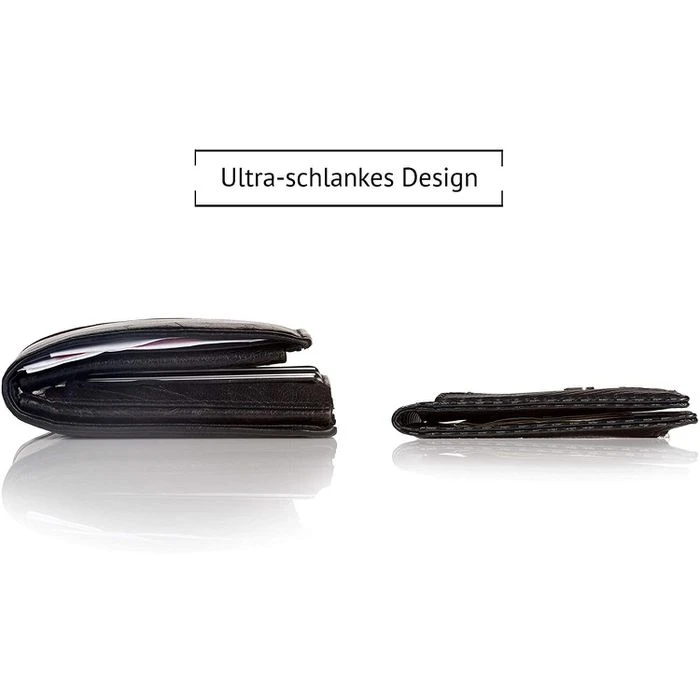 Kronenschein Geldbörse GKM-01C, Kunstleder, Carbon, Slim Wallet Herren RFID Schutz Kompaktes Münzfach 6 Kronenschein Geldbörse GKM-01C, Kunstleder, Carbon, Slim Wallet Herren RFID Schutz Kompaktes Münzfach – Bild 4