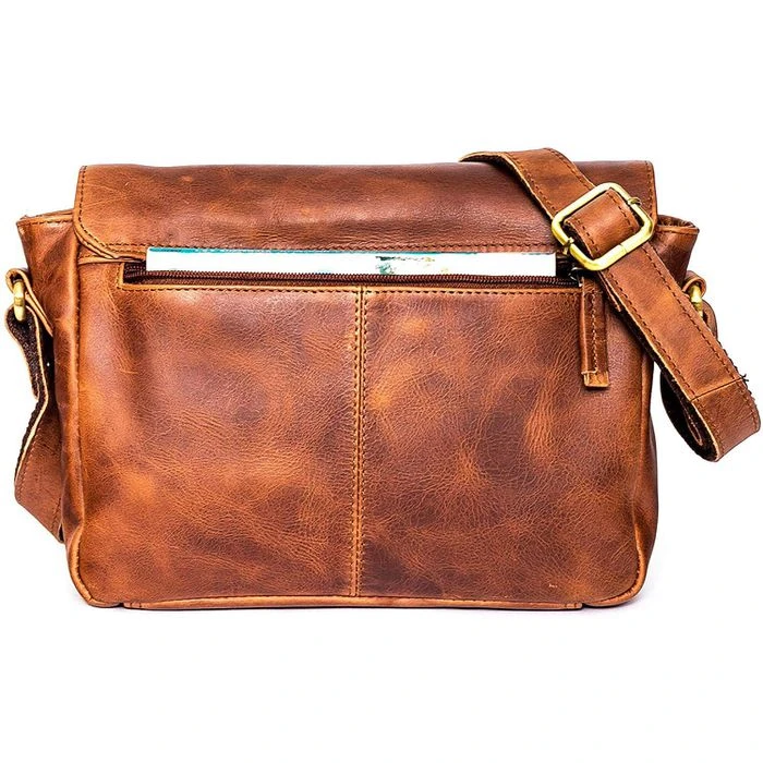 Almadih Umhängetasche Kim, Damen, Echt Leder, 25 X 19 X 9cm, Braun Deluxe 7 Almadih Umhängetasche Kim, Damen, Echt Leder, 25 X 19 X 9cm, Braun Deluxe – Bild 5