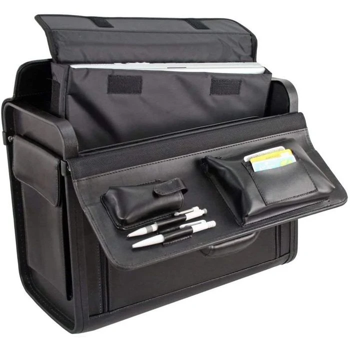Dermata Pilotenkoffer 1340, Trolley, Echt Leder, Mit Laptopfach, Schwarz 4 Dermata Pilotenkoffer 1340, Trolley, Echt Leder, Mit Laptopfach, Schwarz – Bild 2