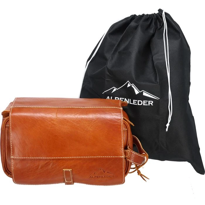 Alpenleder Kulturbeutel Roll Up, 7,5 Liter, Breite 28cm, Echt Leder, Cognac 9 Alpenleder Kulturbeutel Roll Up, 7,5 Liter, Breite 28cm, Echt Leder, Cognac – Bild 7