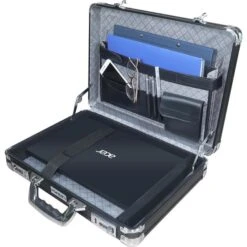 Alternative view of HMF Aktenkoffer 14651-02, Schwarz, Aluminium, Mit Zahlenschloss Und Laptopfach