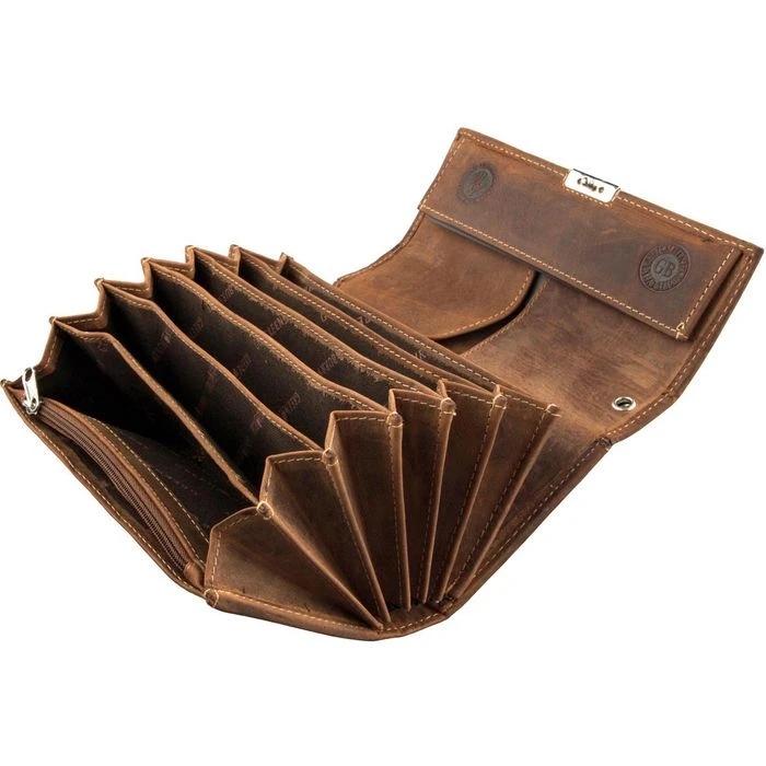 Greenburry Kellnerbörse Vintage 1785A 25 Braun, Echt Rindsleder, 17,5 X 9,5cm, Klarsichtfach 8 Greenburry Kellnerbörse Vintage 1785A 25 Braun, Echt Rindsleder, 17,5 X 9,5cm, Klarsichtfach – Bild 6