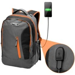 Monzana Rucksack 107620, Grau / Orange, Laptopfach, Polyester, 34L, 48cm -Eastpak Shop 9df847c57ef442c32b5b840a0f739ff7978126b2 rucksack monzana 107620