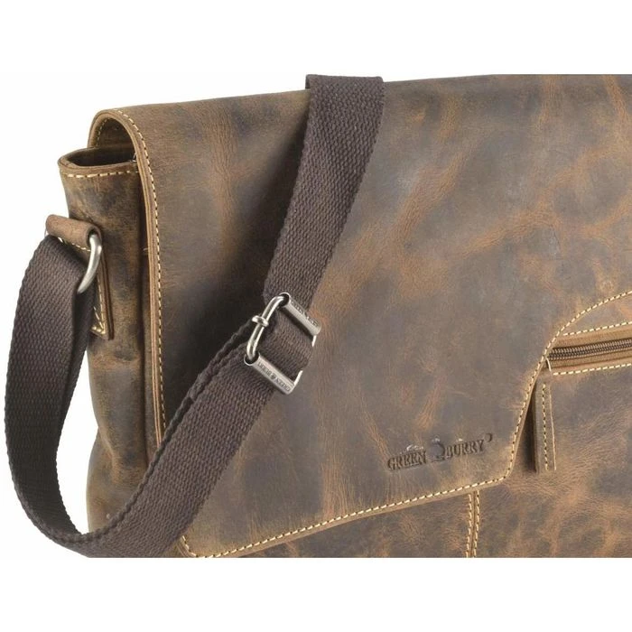 Greenburry Umhängetasche Vintage, 1650A-25, Echt Leder, 35 X 26 X 8cm, Antikbraun 6 Greenburry Umhängetasche Vintage, 1650A-25, Echt Leder, 35 X 26 X 8cm, Antikbraun – Bild 4