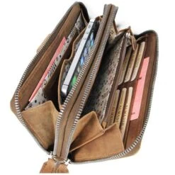 Almadih Geldbörse Giana, Echt Leder, Damen RFID Schutz Münzfach Reißverschluss Braun -Eastpak Shop a371c75d84e375258161fe494332e5c53b1c58c5 geldboerse almadih giana echt leder