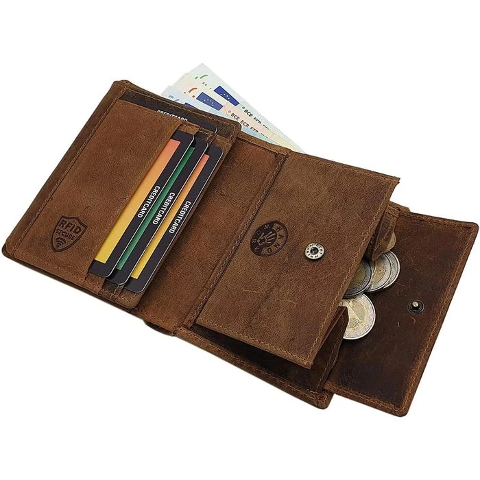 Böttcher-AG Geldbörse 1039, Echt Leder, RFID Schutz, Münzfach, Druckknopf, Braun 4 Böttcher-AG Geldbörse 1039, Echt Leder, RFID Schutz, Münzfach, Druckknopf, Braun – Bild 2