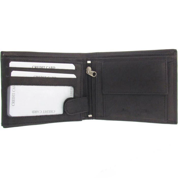Iwea Geldbörse G-3001, Echt Leder, Herren, Münzfach, Druckknopf, Schwarz 3 Iwea Geldbörse G-3001, Echt Leder, Herren, Münzfach, Druckknopf, Schwarz