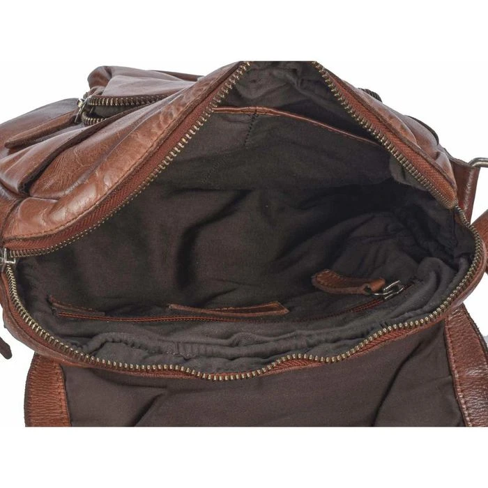 Greenburry Umhängetasche Vintage Washed Revolver M, 2917-24, Echt Leder, 25 X 28 X 8cm, Rotbraun – Bild 5