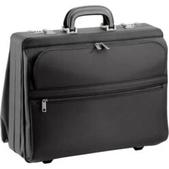 D&N Aktenkoffer 2649 Tradition, Schwarz, Nylon, Mit Zahlenschloss Und Laptopfach