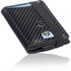 Kronenschein Geldbörse GC-01, Kunstleder, Carbon, Slim Wallet Herren RFID Schutz Kompaktes Münzfach