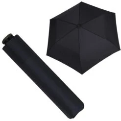 Doppler Regenschirm Zero,99, Taschenschirm, Simply Black, Manuell, Länge Geschlossen 21cm